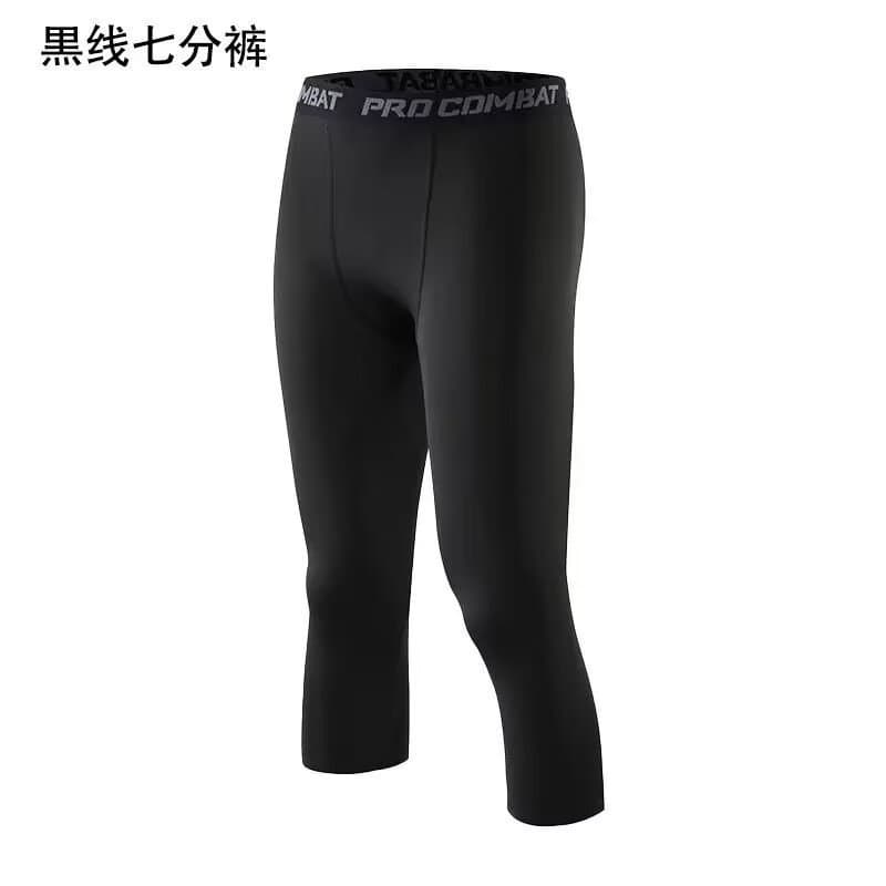 Leggings de basquete respiráveis masculinas cortadas Fitness esportes calças de compressão correndo de secagem rápida al