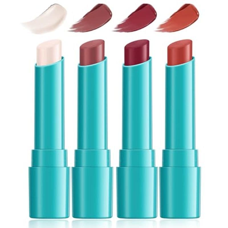 4 Unidades De Tonalidade Labial Hidratante , Bálsamo Colorido Conjunto De Batom De Brilho À Prova D'água De Longa Duraçã