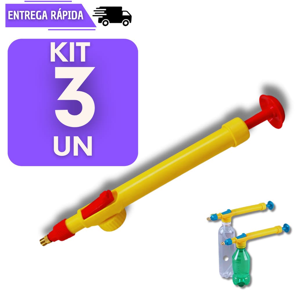 Kit 3 Pulverizador Manual Multiuso Praticidade Para Casa E Jardim Borrifador Limpeza Jato Pressão Pulverizadores