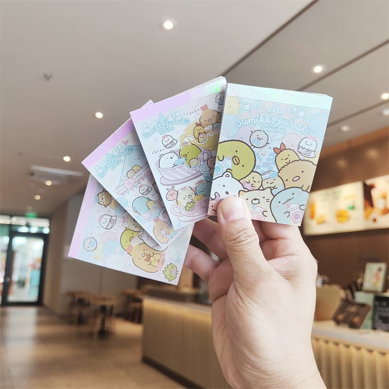 Bonito dos desenhos animados canto biológico MINI bloco de notas urina página colorida não-pegajoso bloco de notas estud