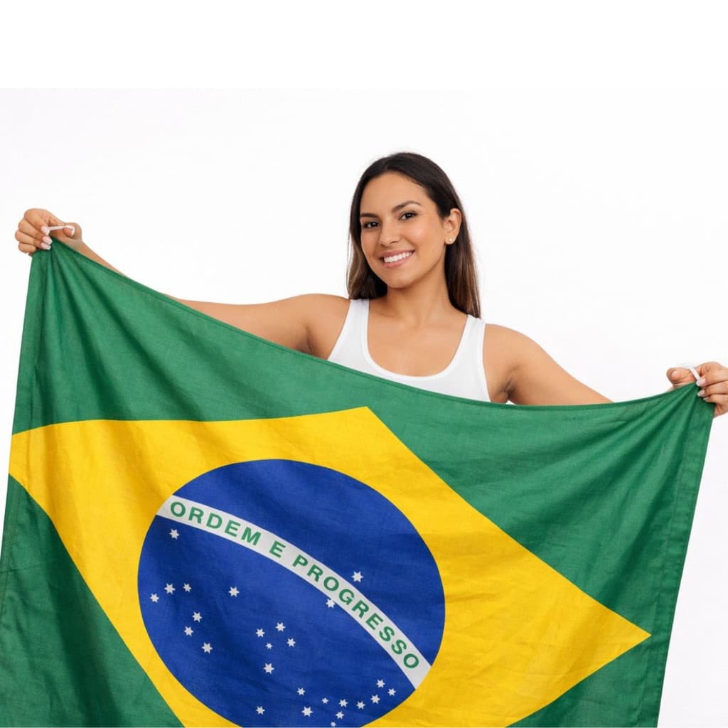 Bandeira do Brasil Copa do Mundo 1,15 x 1,45m – com Elástico para Decoração e Torcida