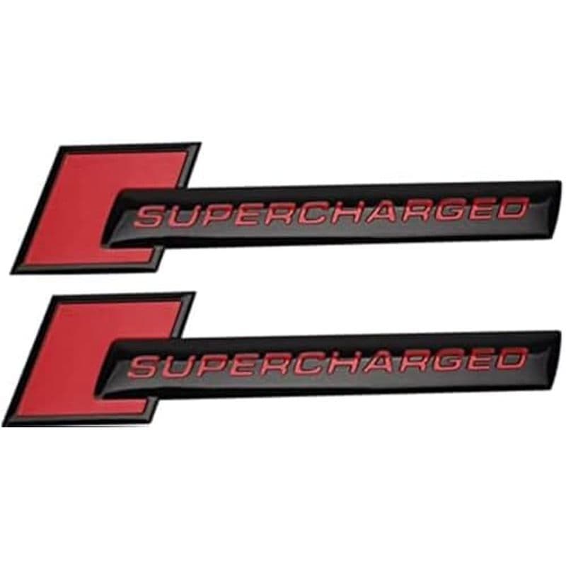 2 Pçs Metal Supercarregado Emblema Logotipo Do Carro Premium Auto Traseiro Tronco Adesivo Lateral Fender Decalque (Prata
