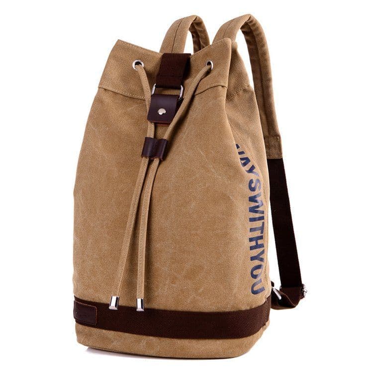 Ru mochila de lona masculina, mochila de viagem ao ar livre de grande capacidade, esportes, basquete, balde exclusivo, e
