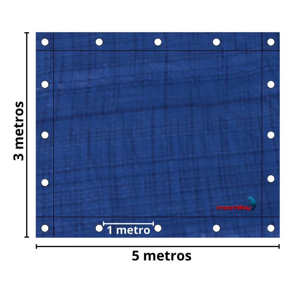 Lona Carreteiro Azul Leve Importway 70 Micras 5x3 Com Ilhós