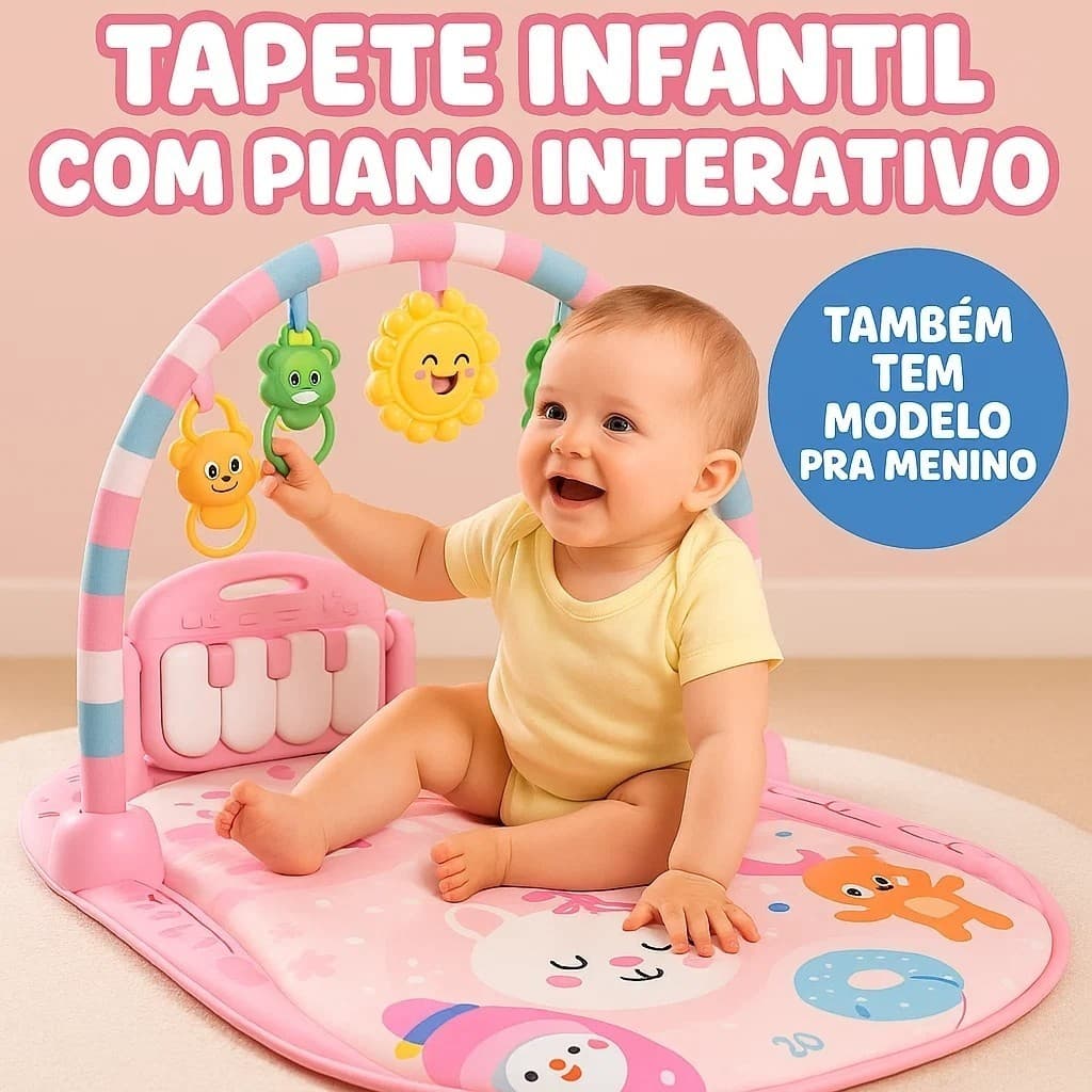 Tapete Musical Infantil Piano Interativo Educativo com Sons e Desenvolvimento Infantil