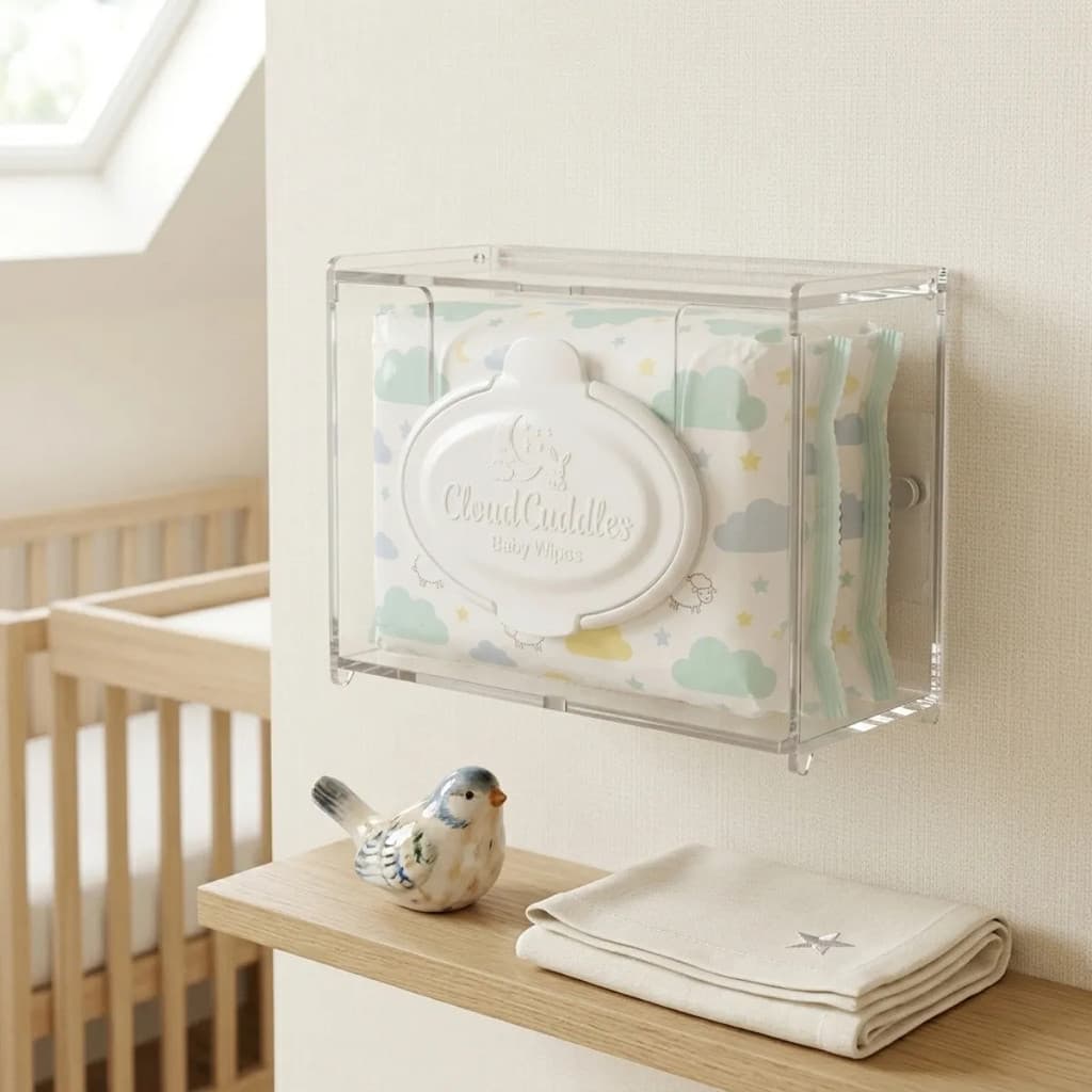 Organizador Suporte Lenços Umedecidos Porta Bebê Toalha Parede Bancada Dispenser Display