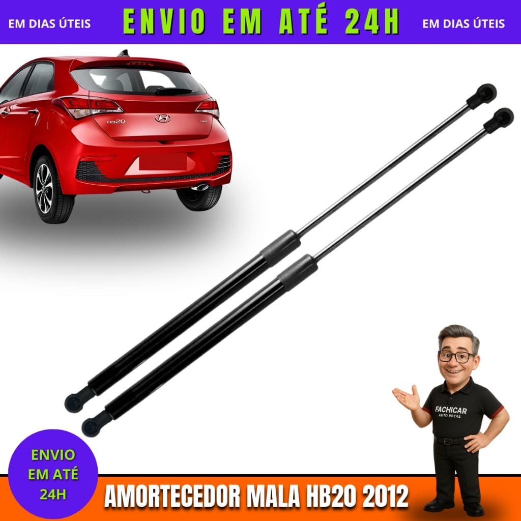 Amortecedor De Porta Mala Para Tampa Traseira HB20 Hatch 2012 Até 2023