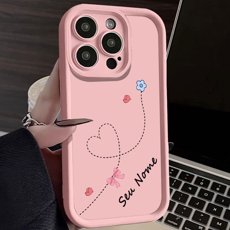 Capinha capa de Com nome personalizado Borboleta em forma de coração para Xiaomi Redmi 12 13C note 12 13 POCO X5 CAPA