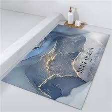 Tapete Retangular Absorvente Macio Pisa Decoração Porta Banheiro Carpete Banheiro Antiderrapante