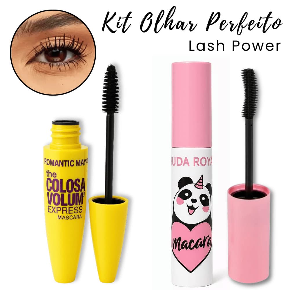 Kit Máscara de Cílios Rímel Big No Panda e Máscara de Cílios The Colossal Volume Definição A Prova D’Àgua