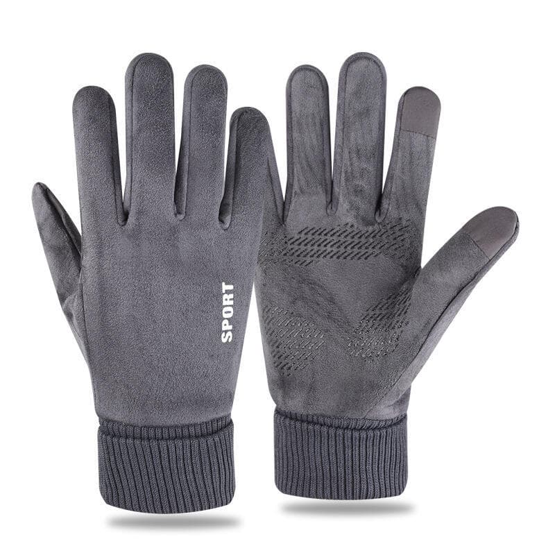 Luvas de Camurça Masculinas para Outono Inverno, Espessas e Quentes, com Tela Sensível ao Toque, para Uso Externo, Antid
