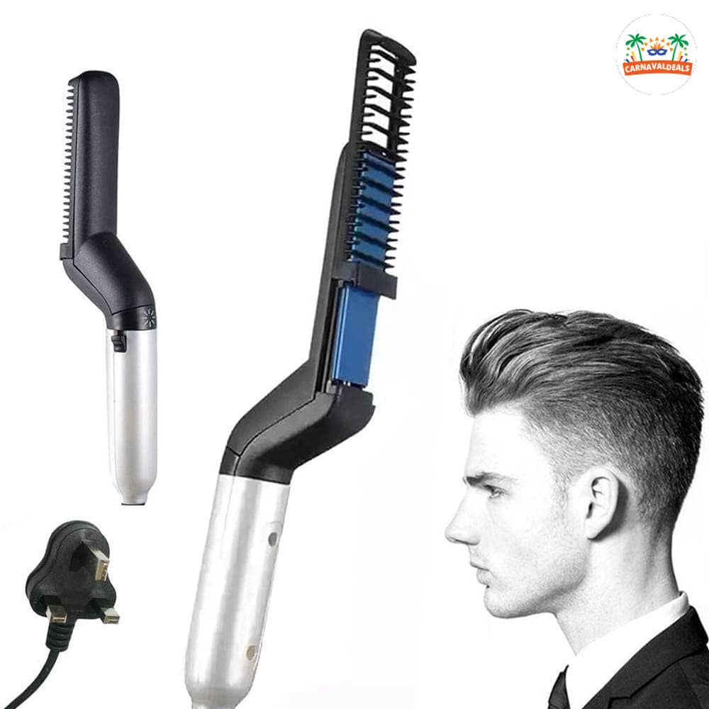 Modelador portátil pente masculino cabelo barba chapéu escova de pente elétrico