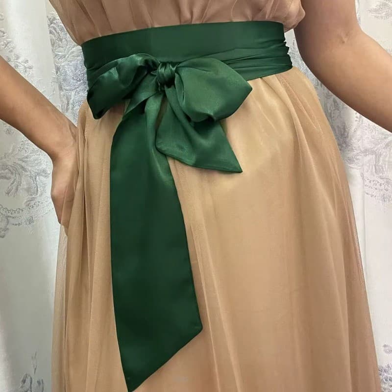 Cetim de seda cinto largo diy bowknot tecido fita cummerbunds decorativo cintura capa para mulher senhora menina nupcial