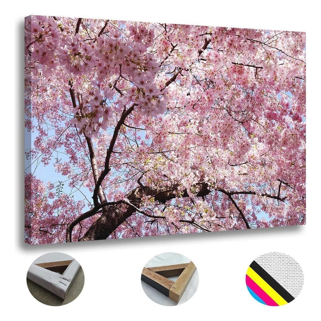 Quadro Cerejeira Rosa Flor Parede Arvore Galhos Natureza Campo Quarto Casal Cabeceira Cama 90x60