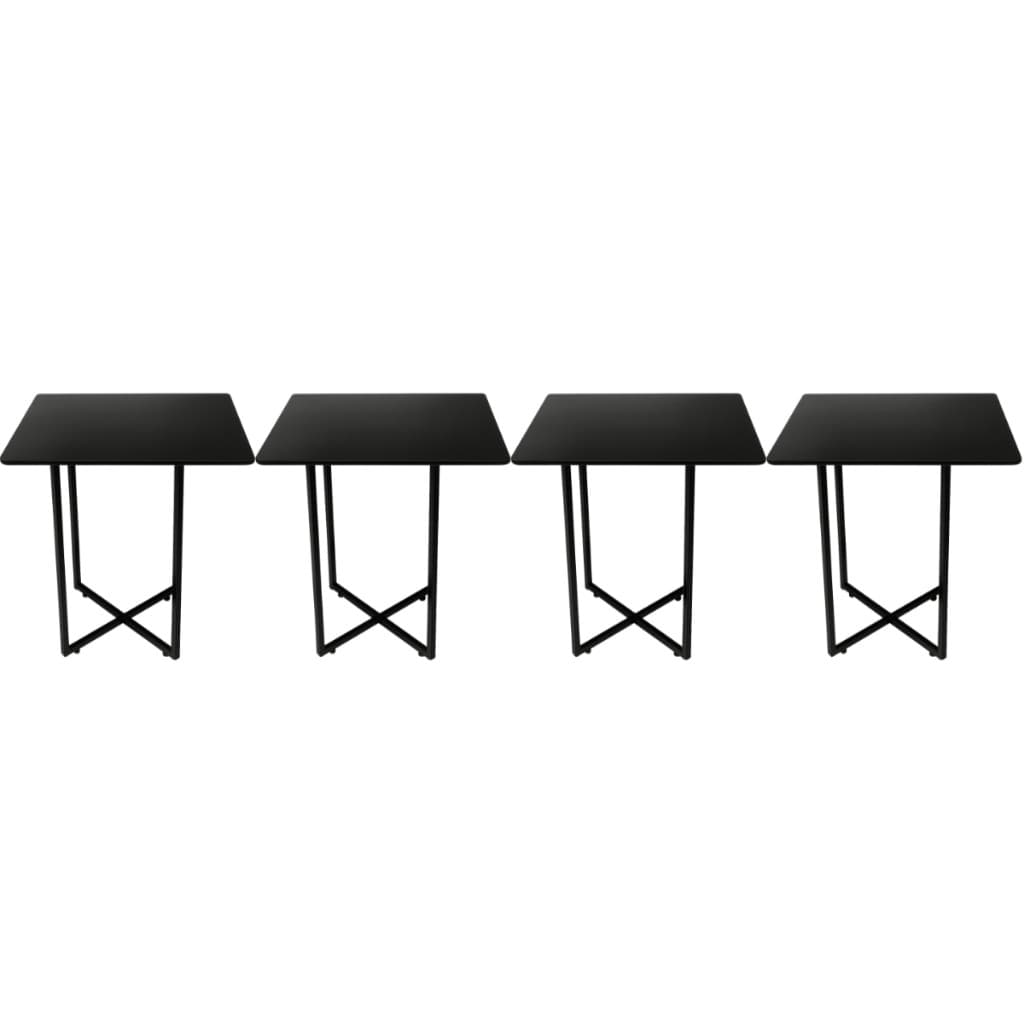 Kit 4 Mesas Bistrô 76cm Tampo Quadrado MDF 60cm P/ Bar Padaria Restaurante Pés Regulável