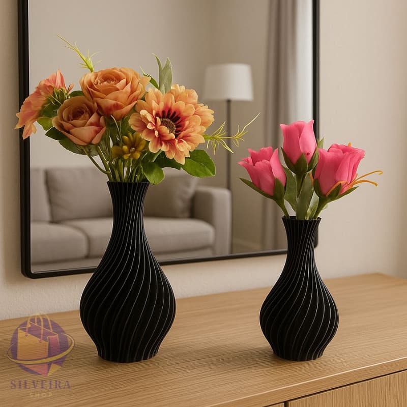 Vasos Decorativos em Espiral KIT COM DOIS - Varias Cores