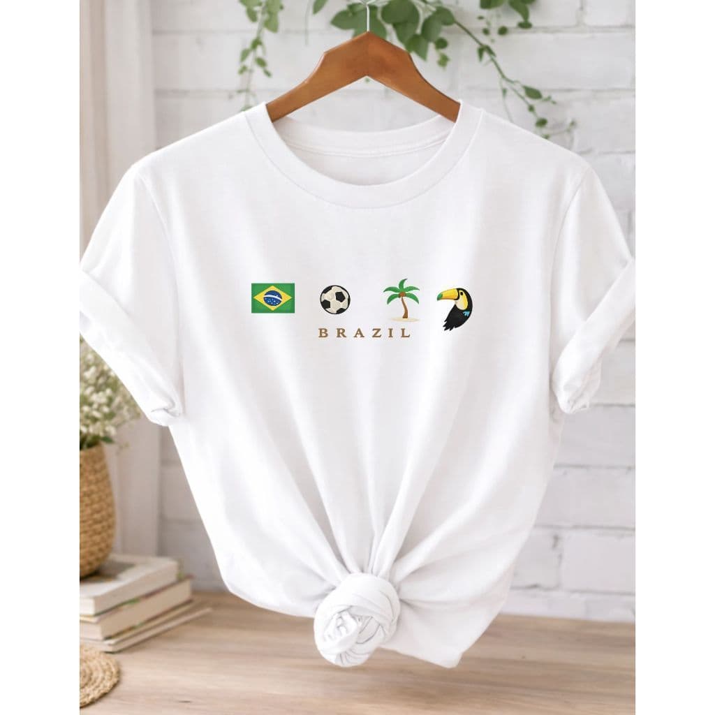 Camiseta Torcedora Brasil Copa 2026 Feminina Camisa Brasileira Estilosa Estampa Brazil