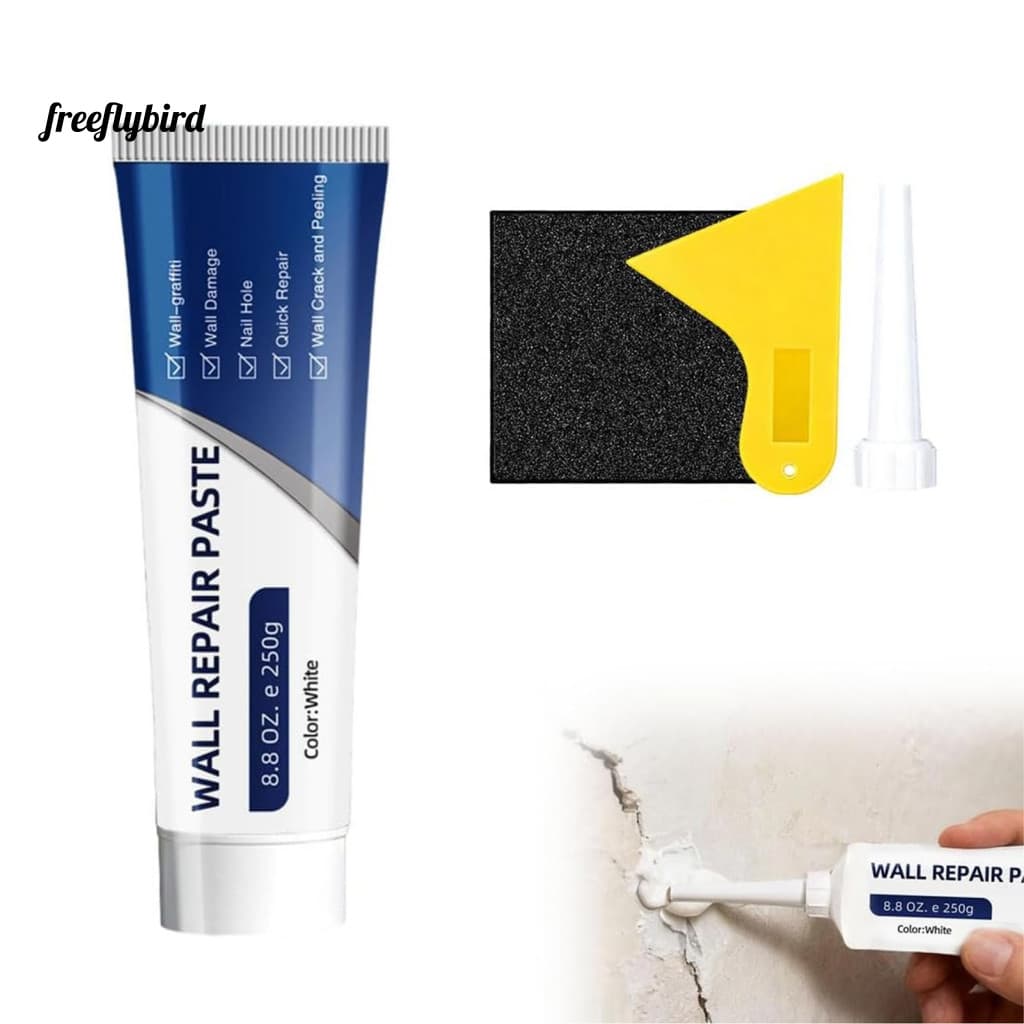Quick Drying Wall Putty 1/2/3 Sets Drywall Repair Kit with Scraper Sandpaper Nozzle – Fast Mending Paste for Holes Cra