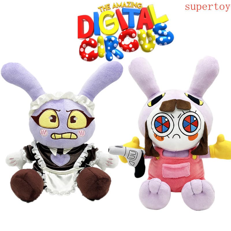 Brinquedo de pelúcia Maid Jax, conjunto de brinquedos Jax e Pomni, bonecos macios de "The Amazing Digital Circus", um pr