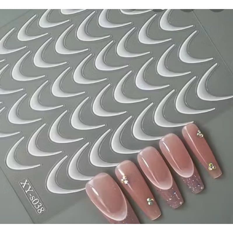 Kit 10 Cartelas Adesivos Para Francesa  Manicure Adesivo De Unha Francesinha Reversa Unhas Nail Art