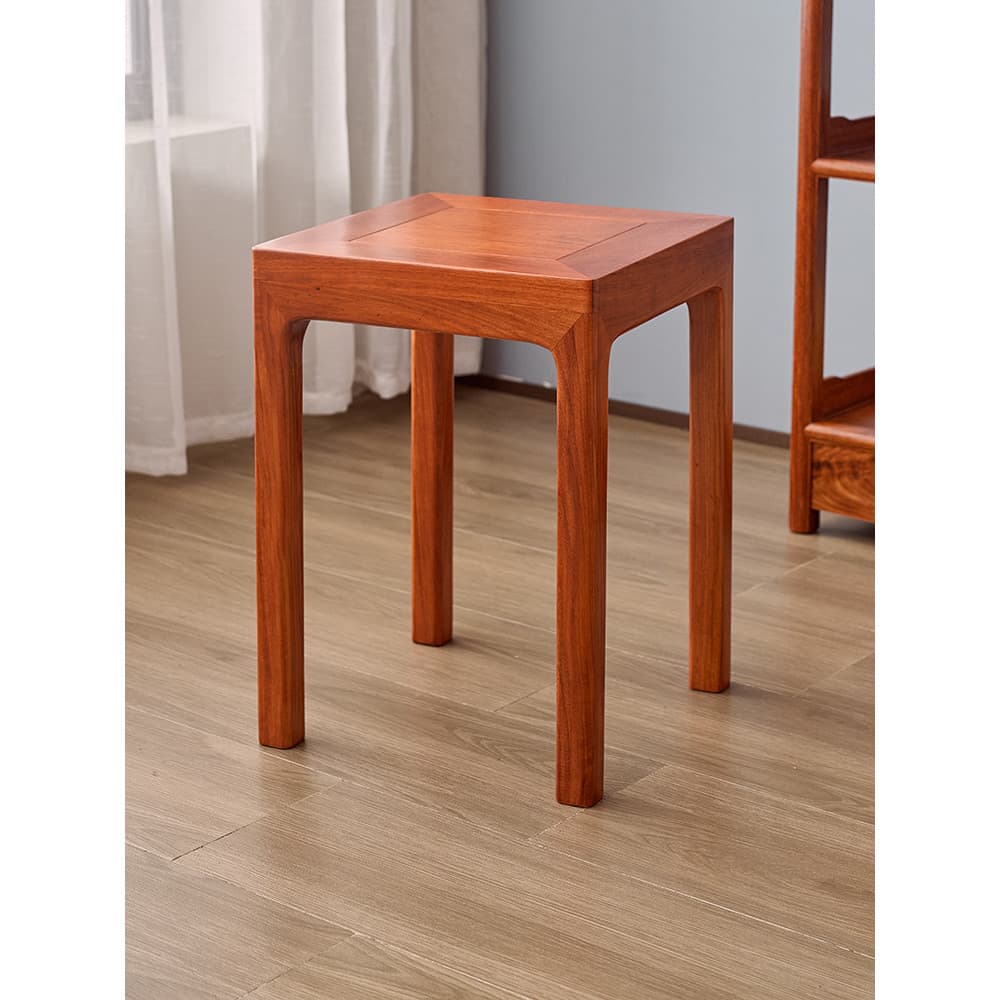 Ouriço vermelho sândalo quadrado fezes novo estilo chinês mogno sapato mudando fezes madeira maciça jacarandá pequeno ba