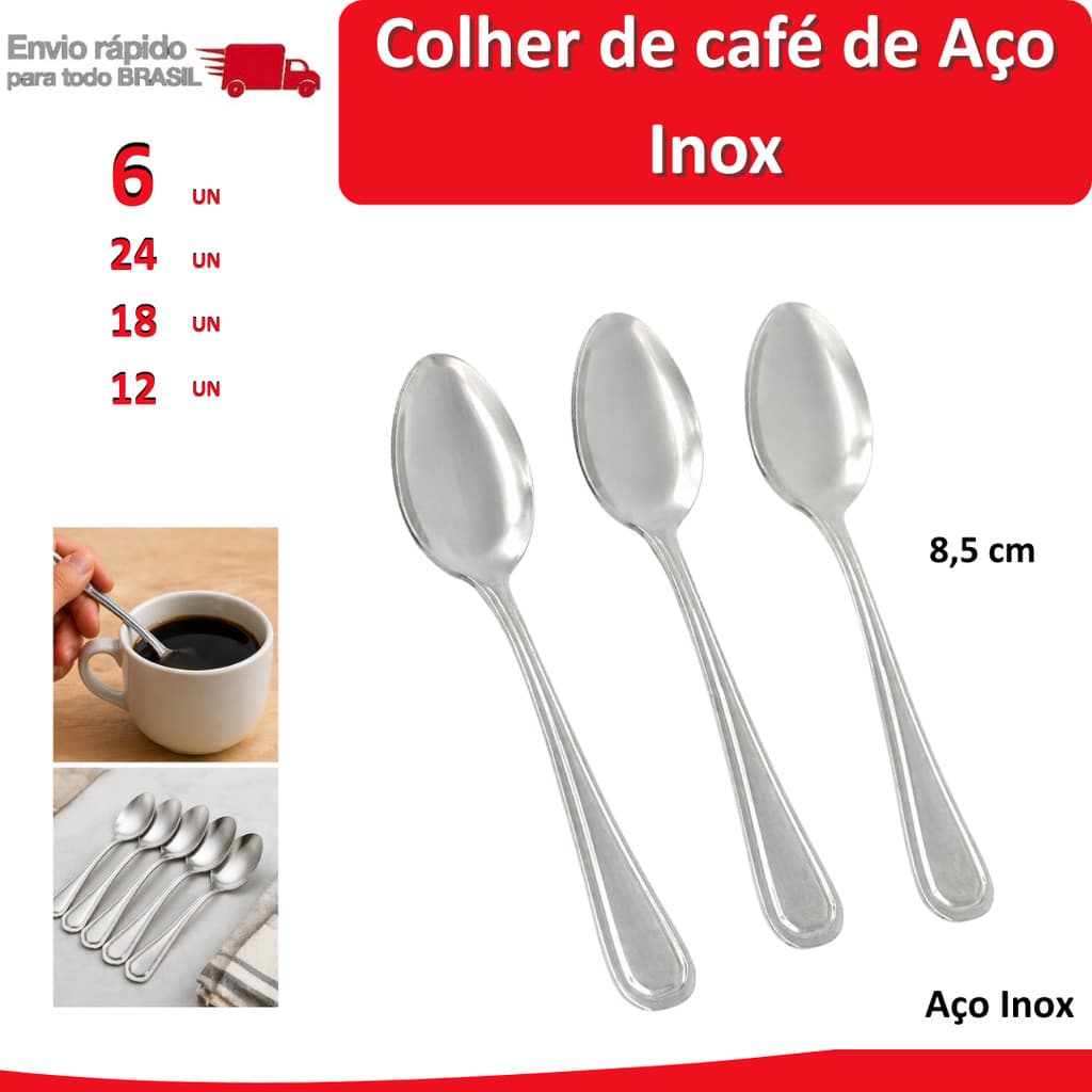 24/18/12/6 Colher de Café de Aço Inox pequena Chá Mesa Cozinha faca sobremesa talher garfo