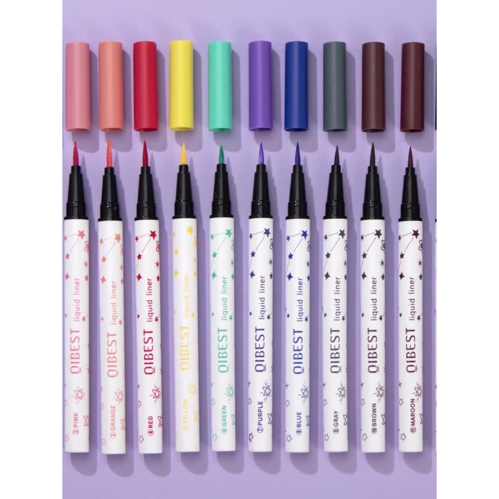 Delineador colorido à prova d'água, à prova de suor, longa duração, secagem rápida, fosco, suave, branco, verde, amarelo