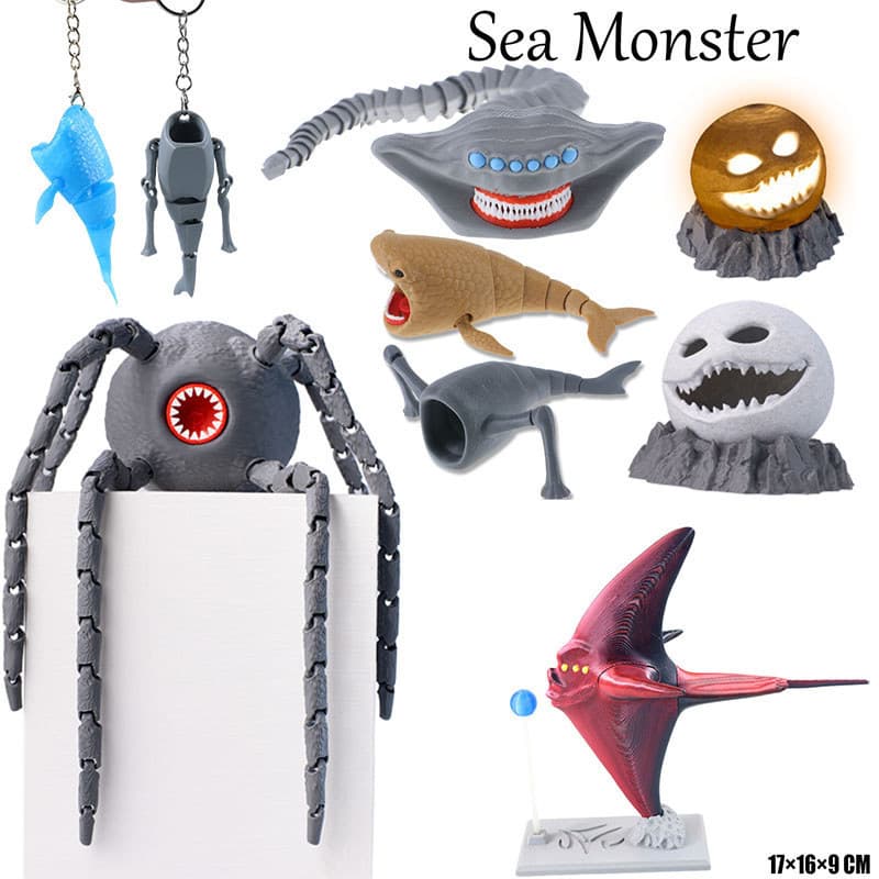 Figura De Ação Do Monstro Mar El Gran Maja Brinquedo Articulado Bloop Sea Eater Fantasma Leviathan Chaveiro Presente De