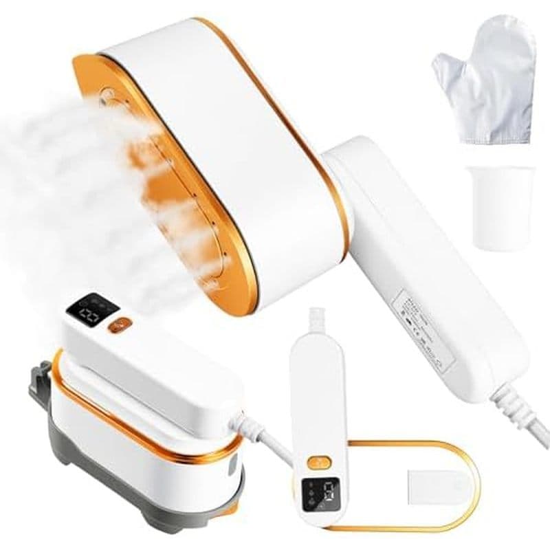 Vaporizador De Viagem Portátil Para Roupas 1200W Poderoso 2 Em 1 & amp ; Ferro , 10s De Calor Rápido 4 Modos Com Display