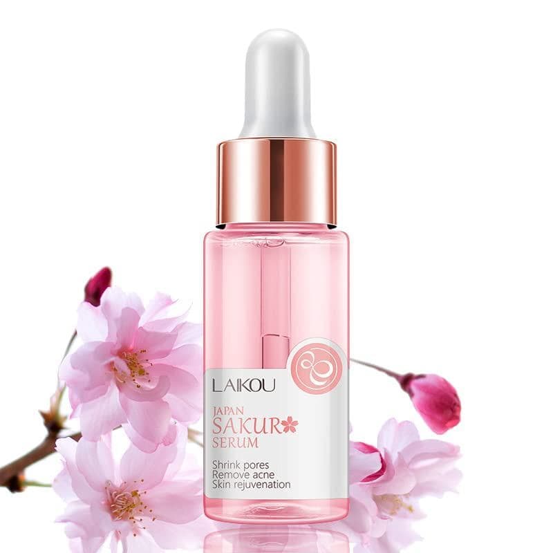Essência Facial AKARY Sakura Hidratante para a Pele com Efeito Iluminador, Sérum de Ácido Hialurônico com Flor de Cereje