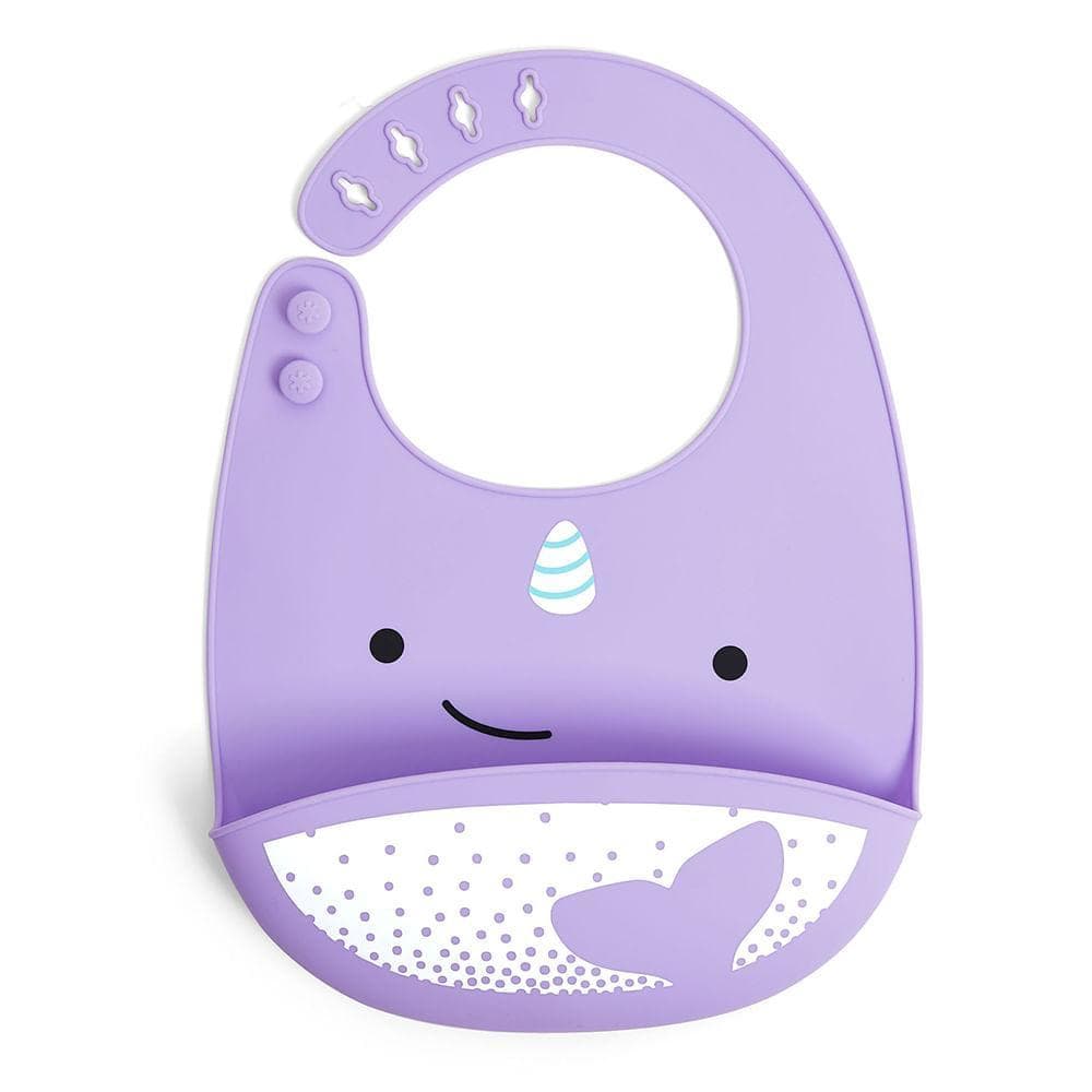 Babador de Silicone Cata Migalhas Zoo Baleia Narval Skip Hop