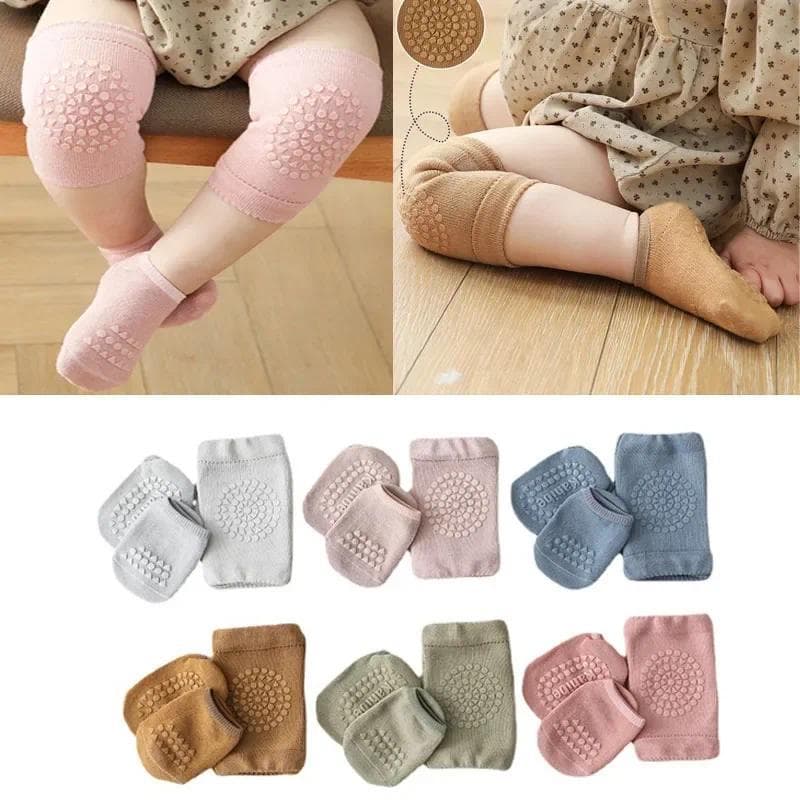2 peças/conjunto Meias Antiderrapantes de Verão para Bebês com Protetores de Joelho, Meias de Segurança para Engatinhar,