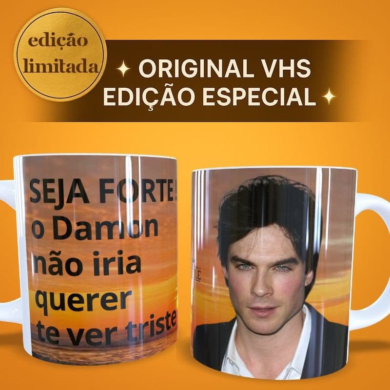 🔥🦇Caneca Exclusiva- Damon salvatore Não quer te ver triste + Presente Único - tvd vampiro vhs