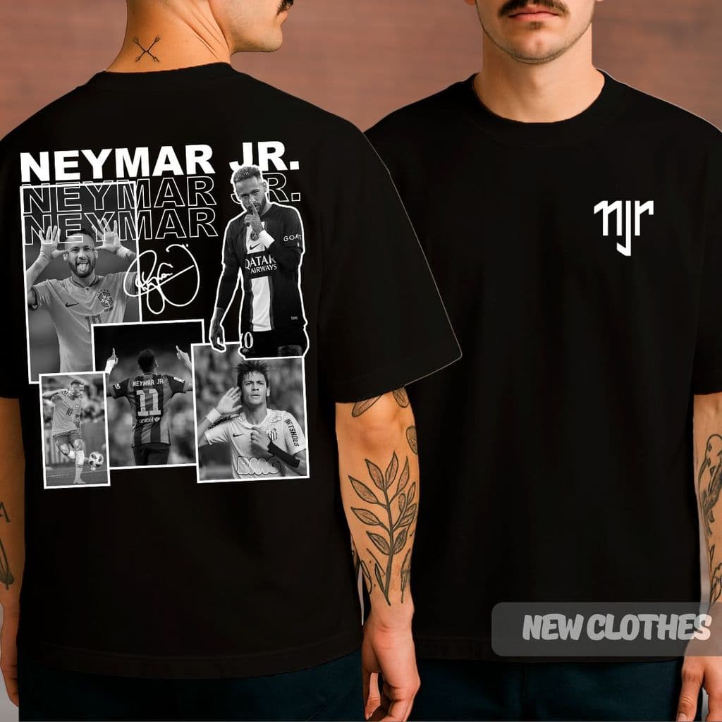 Camiseta Unissex Neymar Junior Futebol Jogador Seleção Brasileirão Goat Ídolo Brasil