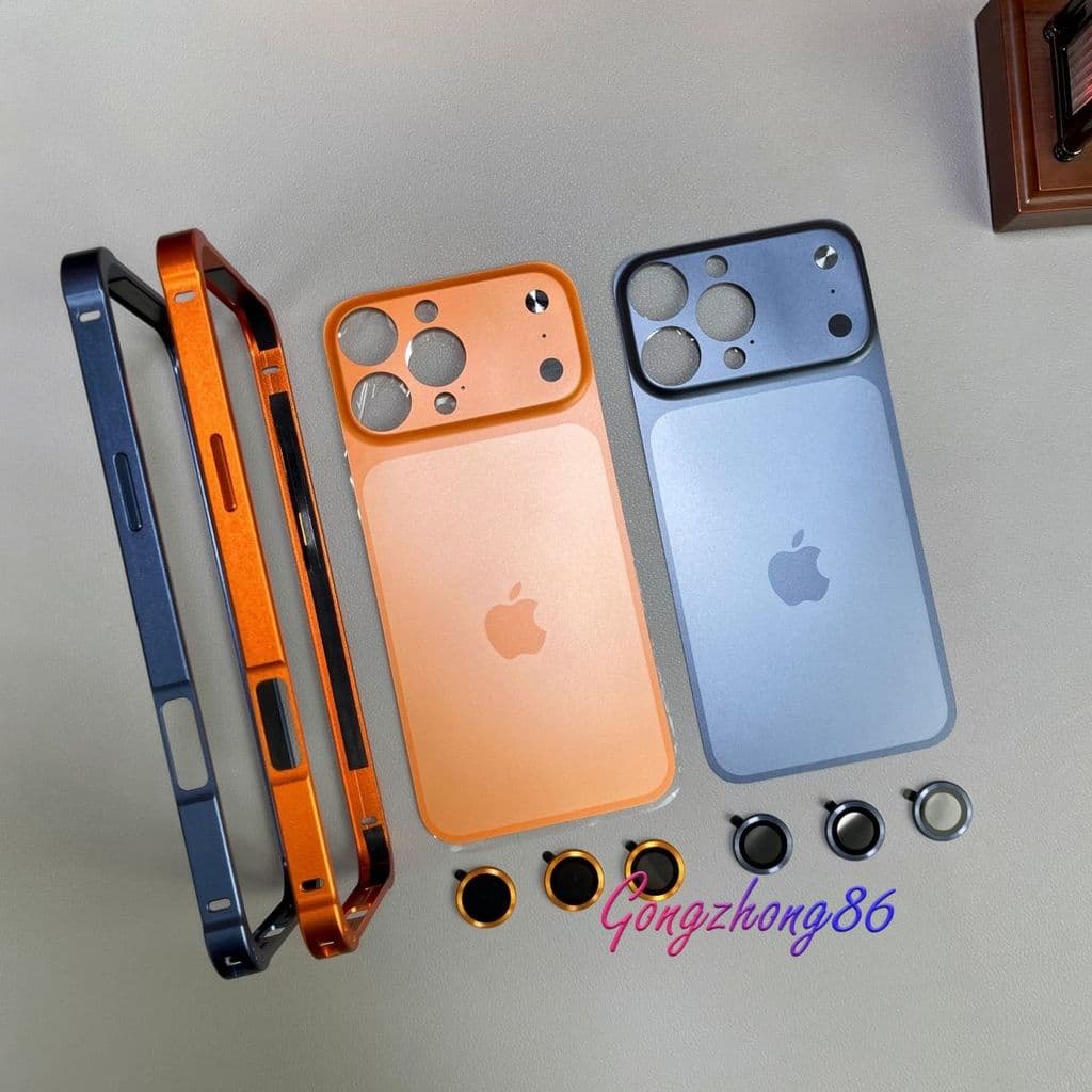 Mudança 3 Em 1 Para iPhone 17 Pro Max Case 13 14 15 16 Sunset Orange Com Lente De Câmera Capa De Telefone À Prova D'água
