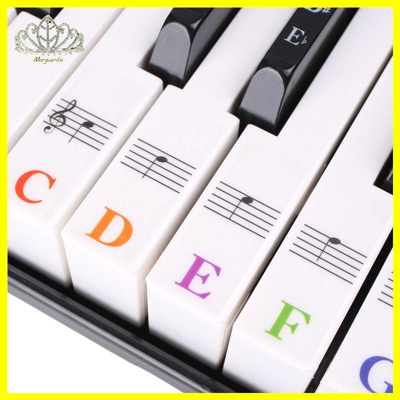 Margu 1 Peça Adesivos De Piano Multicoloridos Teclado Nota Removível Etiquetas Para Crianças Iniciantes Erite
