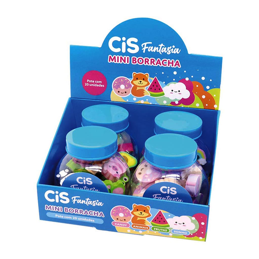 Borracha Cis Fantasia Mini Display C/ 4 Potes C/ 20 Unidades