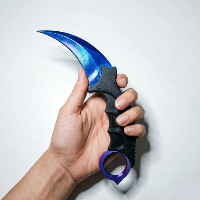 Faca Curvada Modelo Karambit de Treino Personalizado Réplica CSGO/Valorant Réplica Decorativa Geek