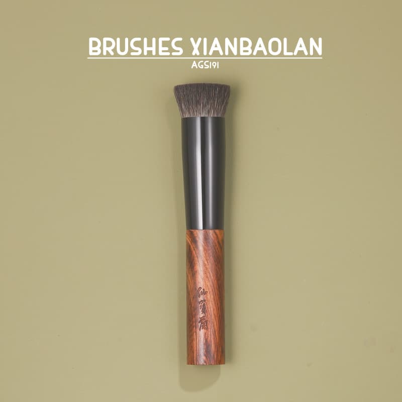 Açafrão AGS191 Cabelo de Esquilo Pincel de Blush Plano Pincel de Fundação Pincel Plano Multifuncional Pincel de Maquiage