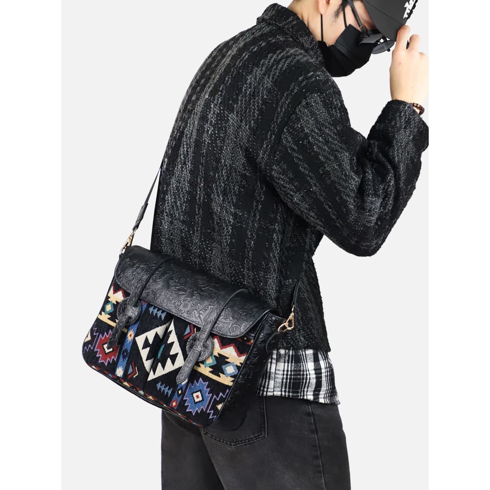 Original nicho Design masculino saco do mensageiro costura Jacquard cobertor de um ombro Diagonal saco Designer masculin