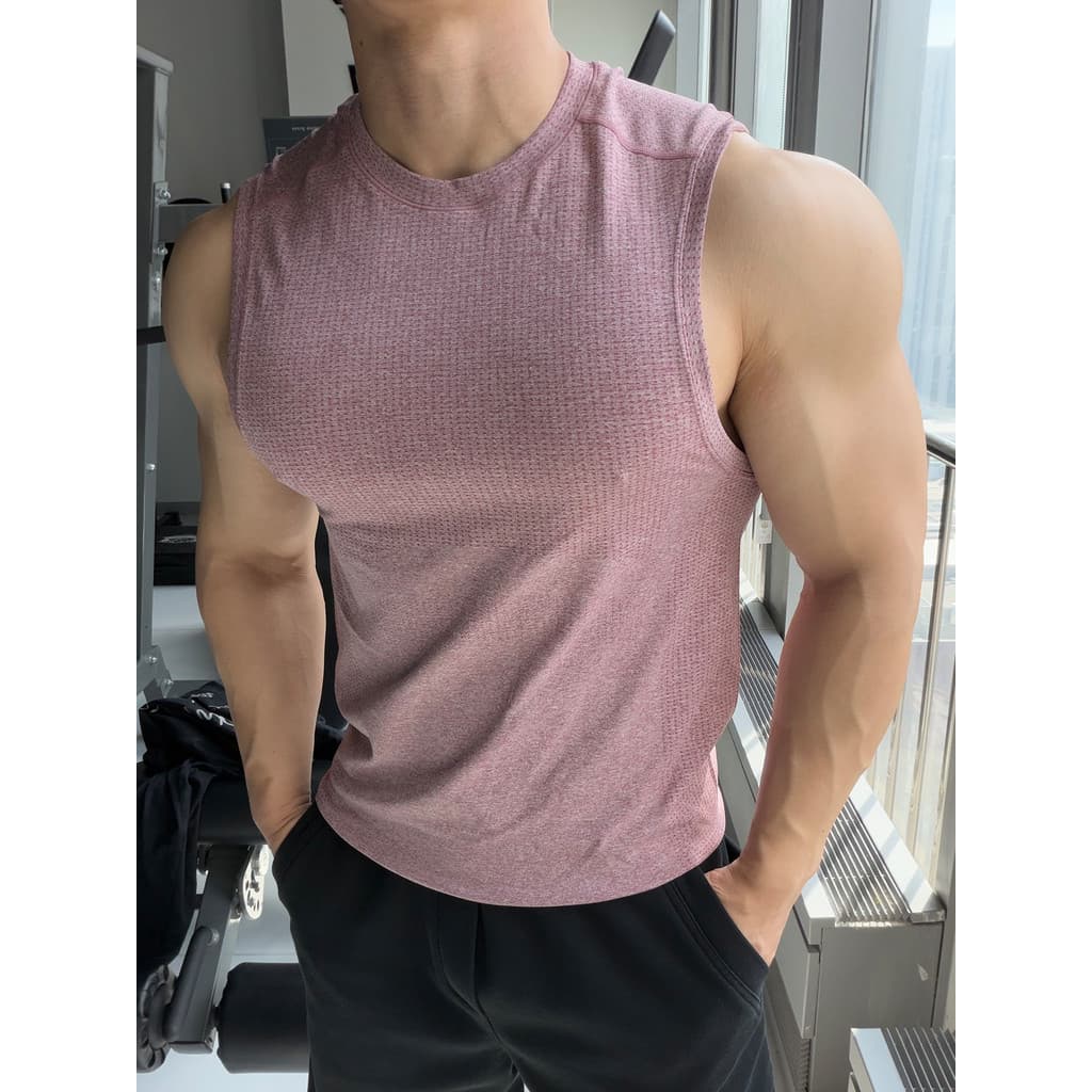 Americano sem costura colete de Fitness masculino solto de secagem rápida respirável esportes correndo treinamento forte
