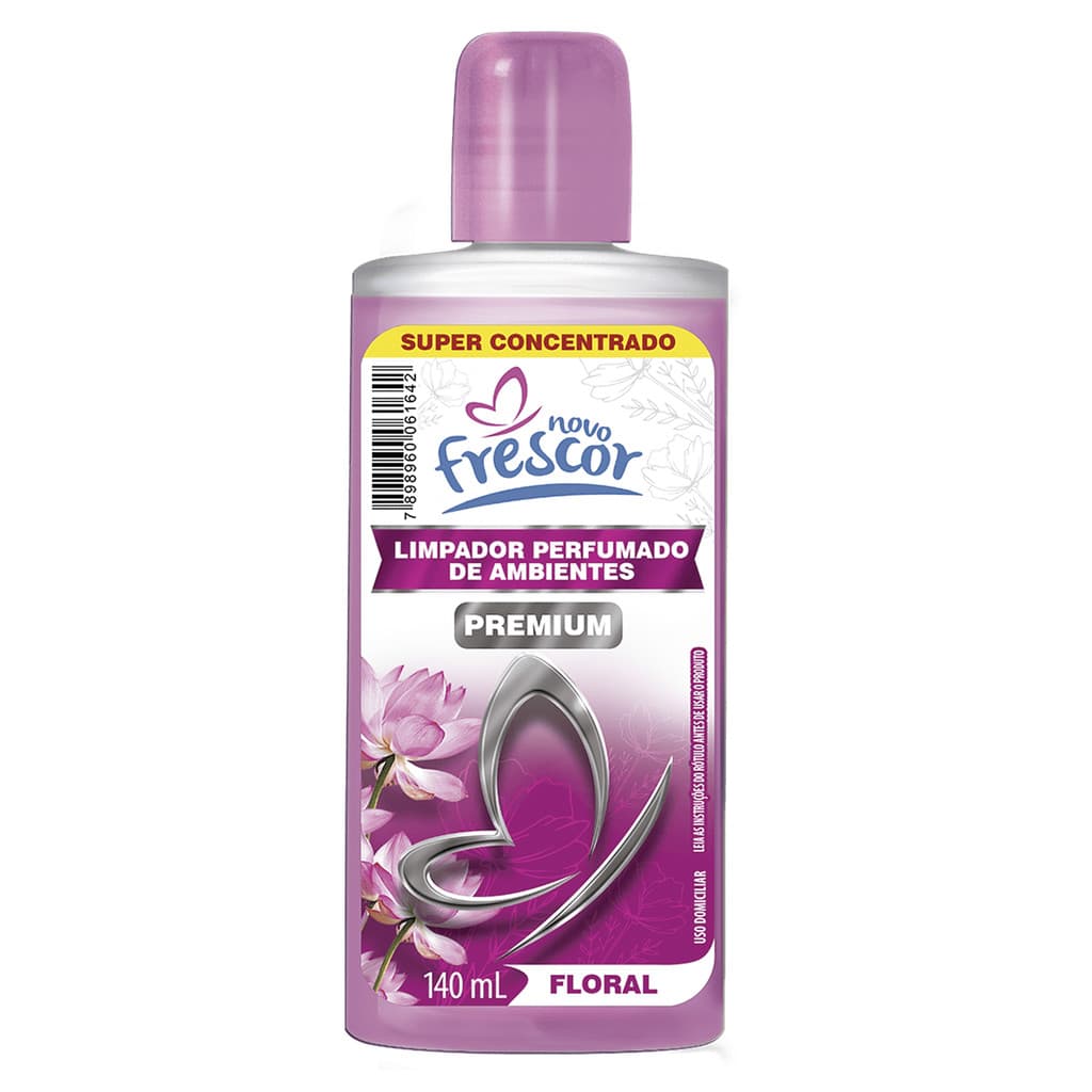 Limpador FLORAL PREMIUM Perfumado SUPER CONCENTRADO Novo Frescor 140ml de Ambientes Alto Rendimento Casa Banheiro