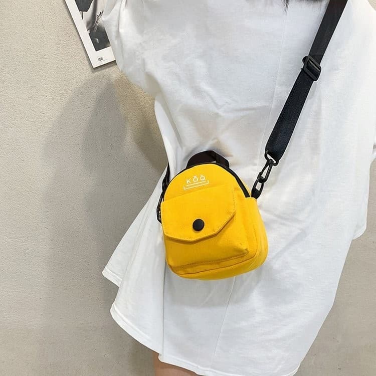 Bolsa de ombro de lona novo estilo versão coreana Casual simples moda cor sólida influenciador saco do telefone móvel sa