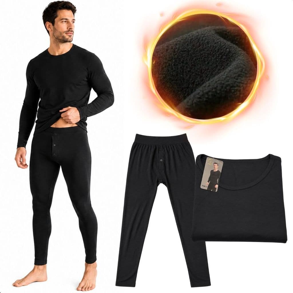 Conjunto Térmico Masculino Segunda Pele Forrada Quente Blusa+Calça - Frio Inverno Myka