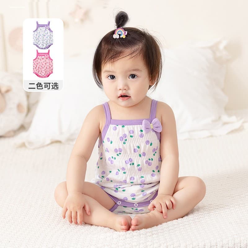 Feminino bebê estilingue macacão estilo princesa verão estilo fino roupas de bebê verão macacão recém-nascido macacão