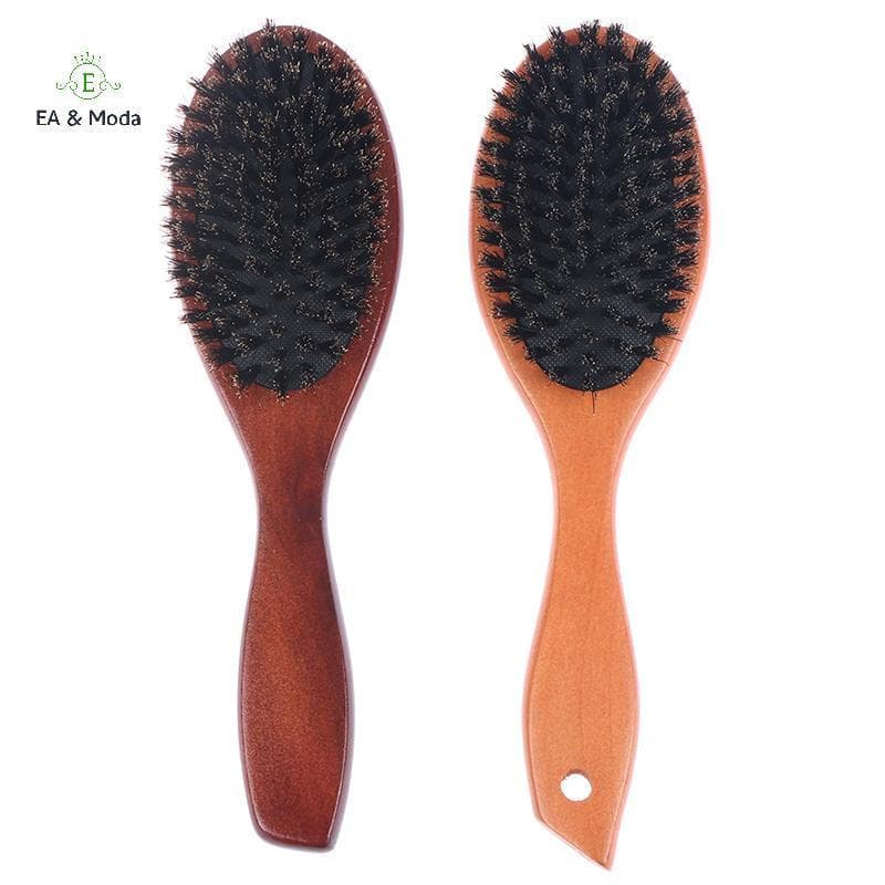 EA & Moda Escova De Cabelo Cabo De Madeira Imitação De Cerdas De Javali Barba Alisin .