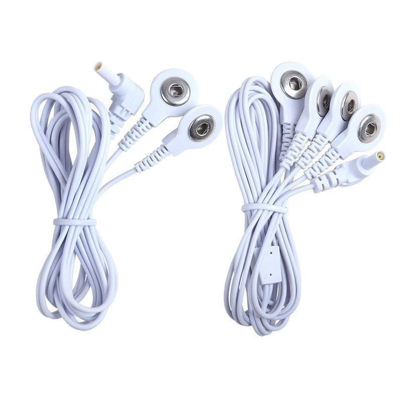 Cabo de Eletrodo de 2,35mm para Massageador TENS, Estimulador de Nervos e Músculos EMS, Cabo de Eletrodo de 2/4 Canais