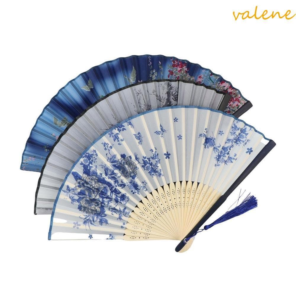 VALENE Decoração De Casa Elegante 1 Peça Verão Bambu Artesanal Colorido Leque De Mão Para Dança