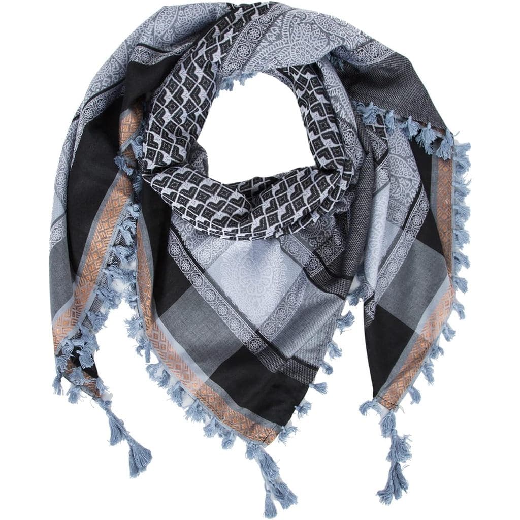 Merewill Lenço Tático de Algodão Shemagh Keffiyeh para Pescoço e Cabeça, Estilo Árabe, para Homens 49"x49"