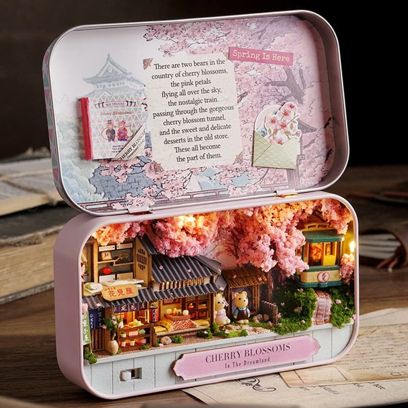 Cutebee Diy Dollhouse Miniatura Doll House Furniture Box Theatre Kit De Construção Com Luzes Modelo Brinquedos Para Cria